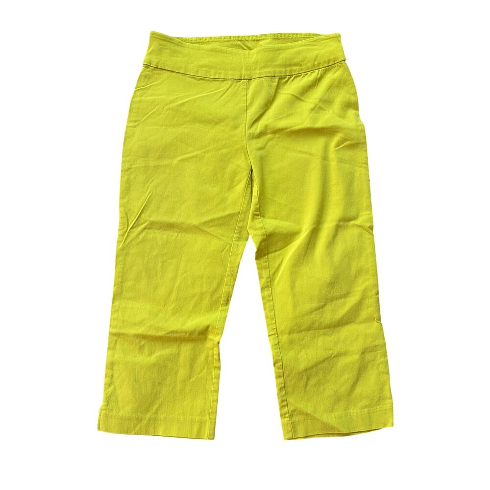 Attyre Chartreuse Lime Green Cropped Capri Stretchy Pants Size 8